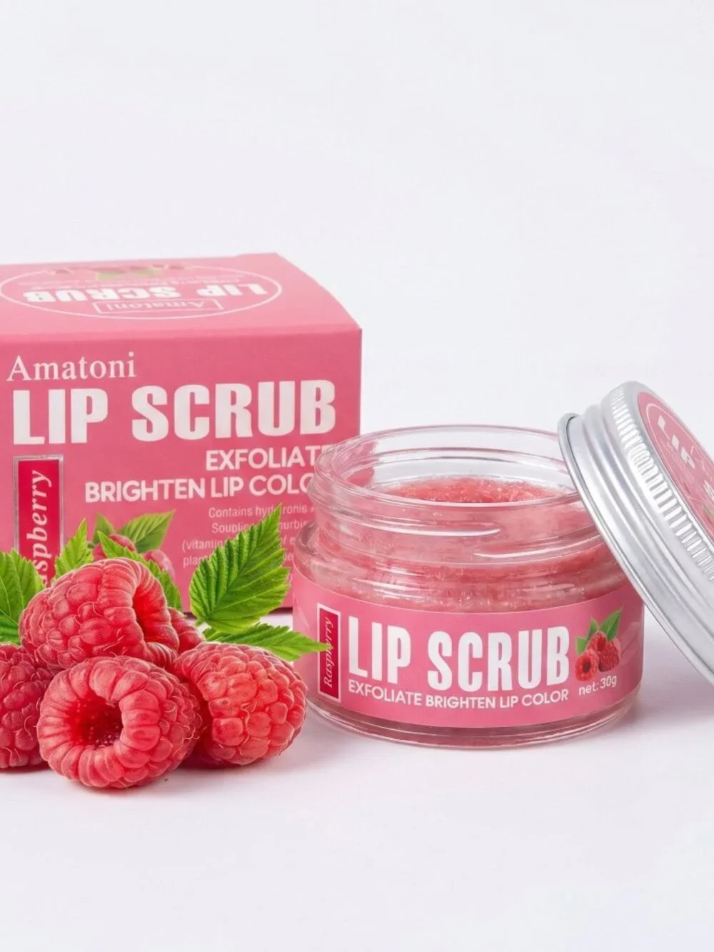 Amatoni Raspberry Glow Lip Scrub 30g